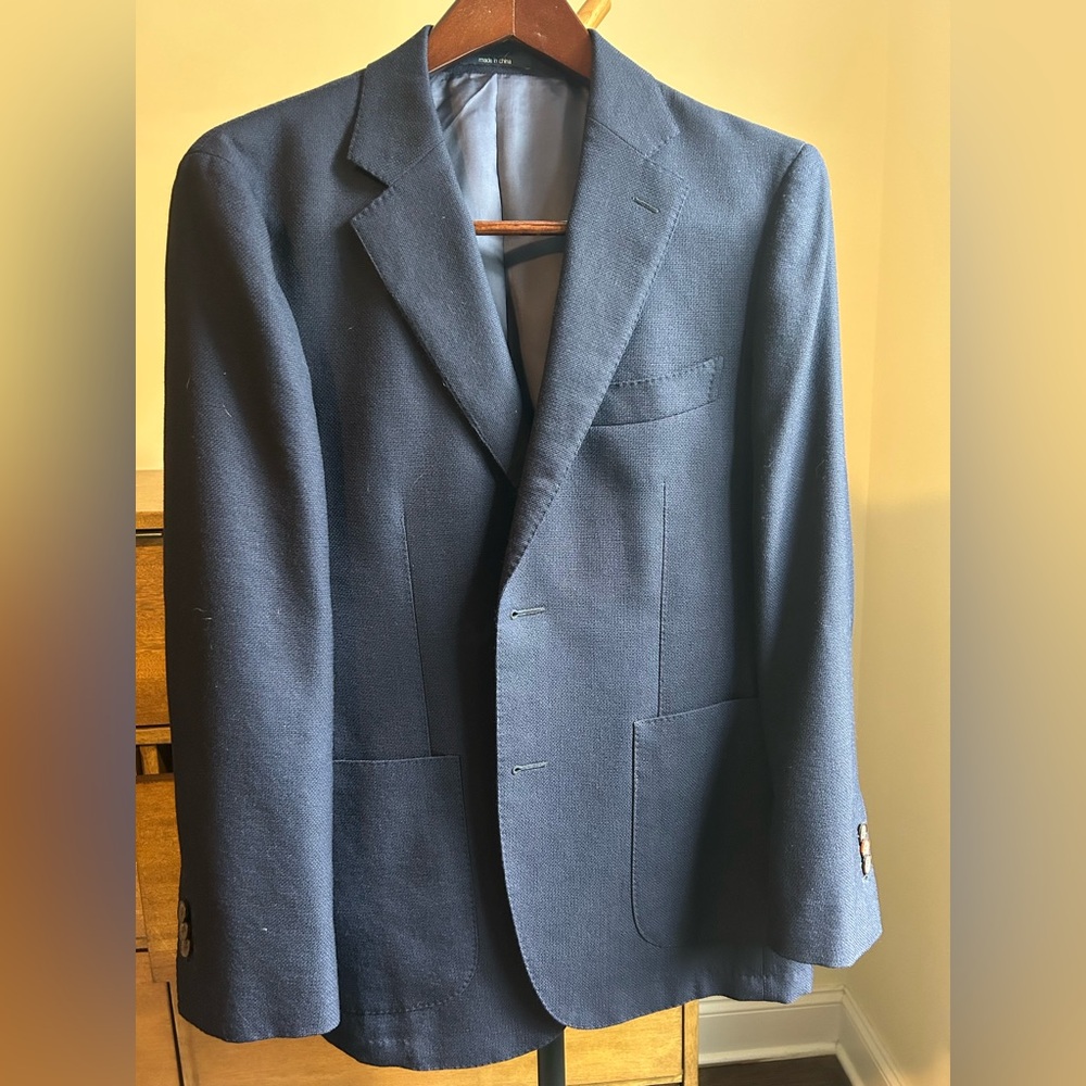 Suitsupply Navy Men's Blazer Wool Hopsack Sportcoat